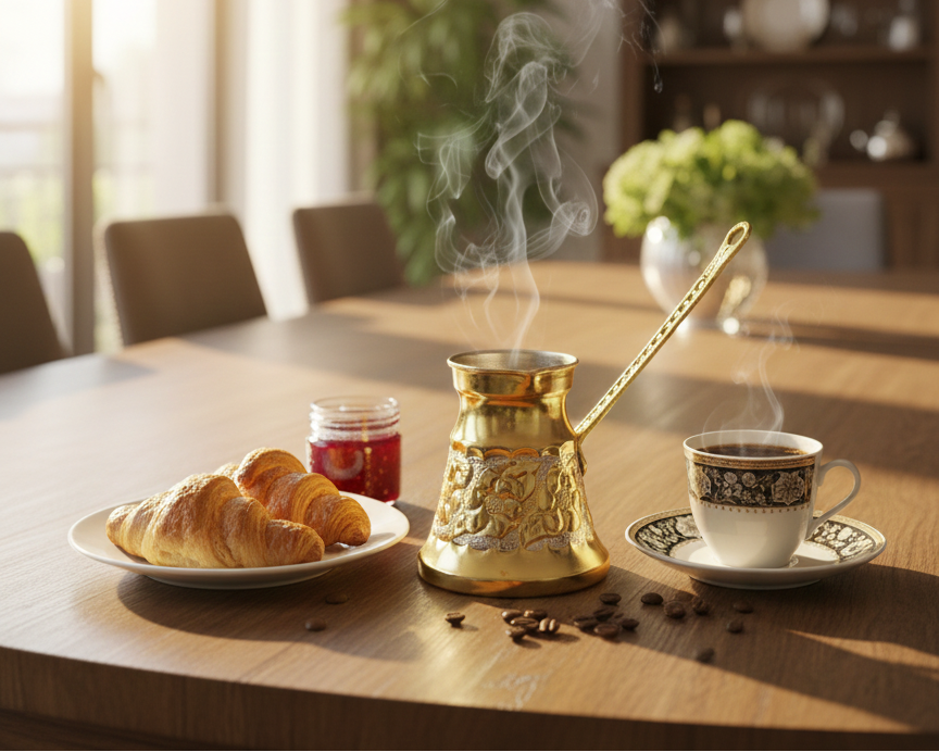 Mokka Kaffeekanne aus 100% Kupfer – Cezve Ibrik – handgemacht