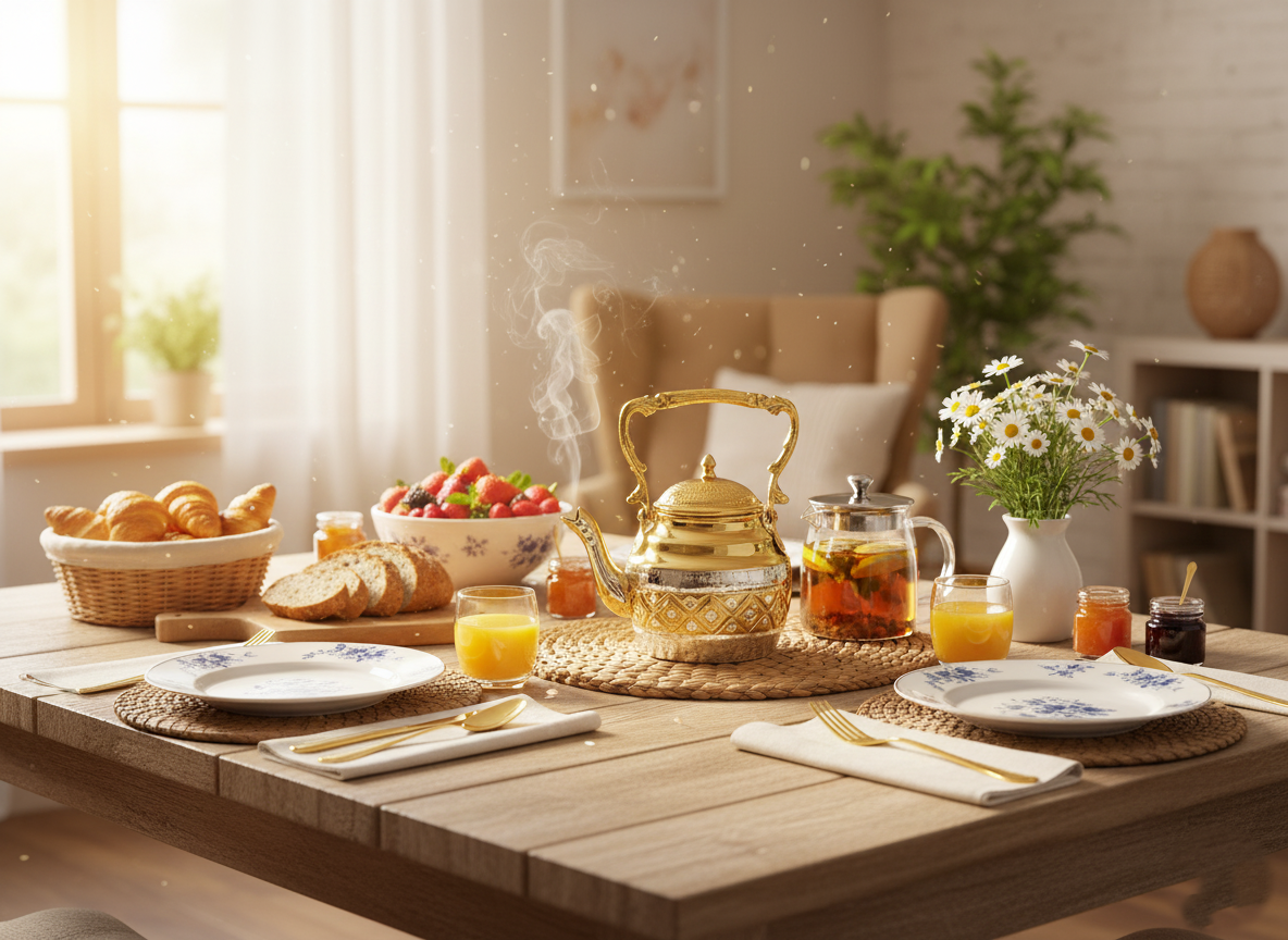 Handgefertigte Kupfer-Teekanne – 100% Kupfer, reich graviert & klassisch