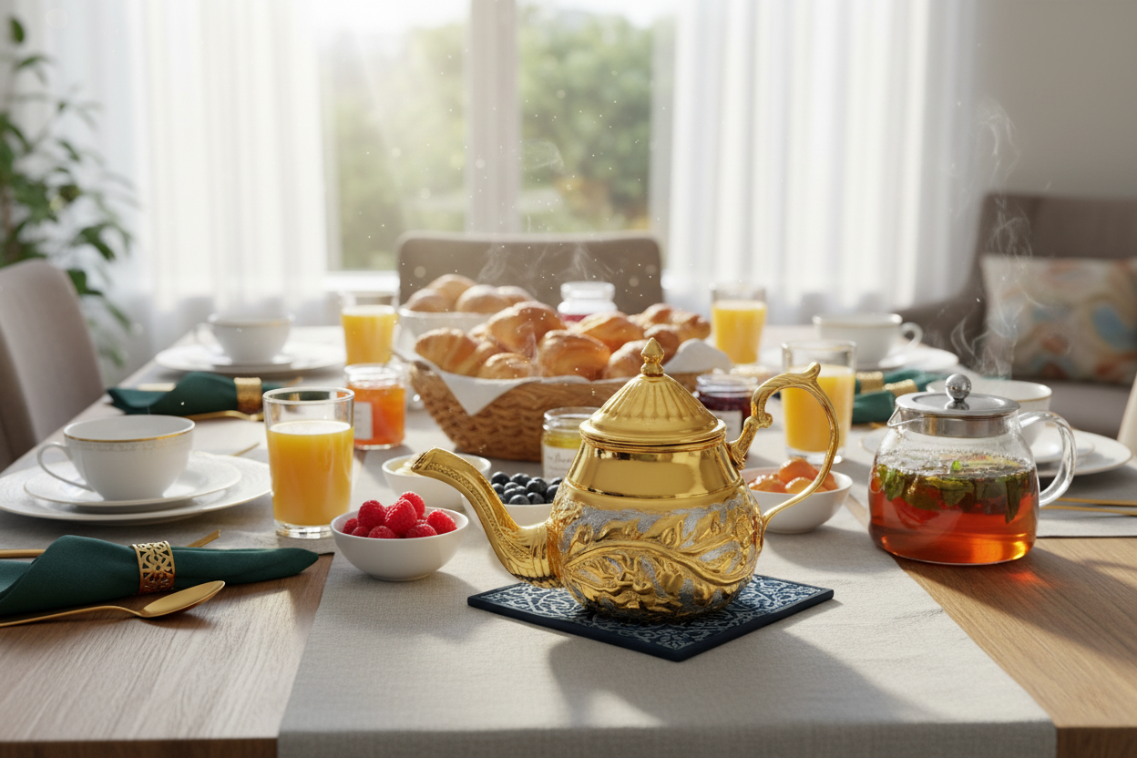 Handgefertigte Kupfer-Teekanne – 100% Reines Kupfer – Graviertes Design