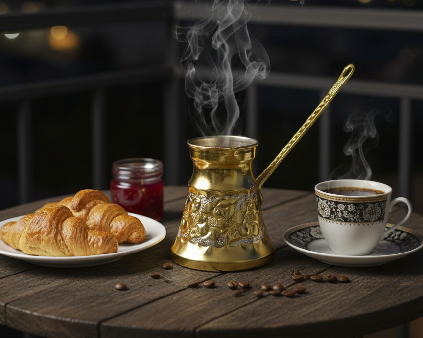 Mokka Kaffeekanne aus 100% Kupfer – Cezve Ibrik – handgemacht