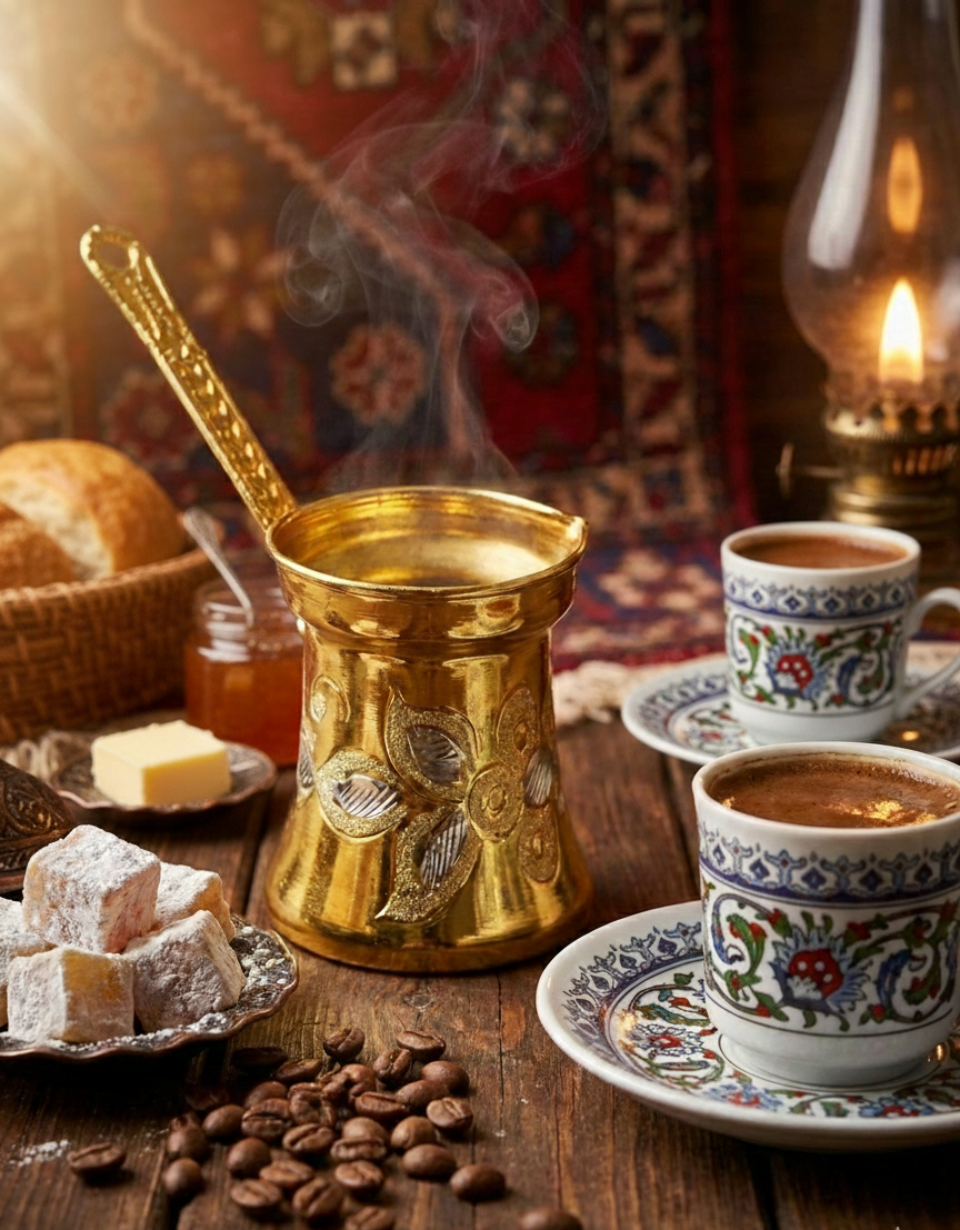 Mokka Kaffeekanne aus Kupfer – handgemachte Cezve / Ibrik